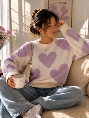 🎀🤍 H&M Heart Sweater XL